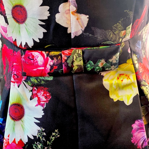 Jolie Moi dark flower patterned fit and flair dress - Picture 4 of 5